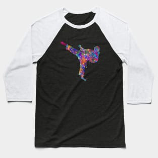 Taekwondo girl watercolor art Baseball T-Shirt